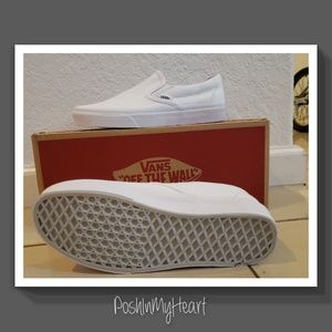Vans -Plain White Slip on Sneakers